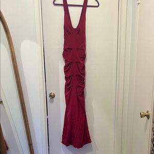 NICOLE MILLER - Silk Elegant Red Sleeveless Dress